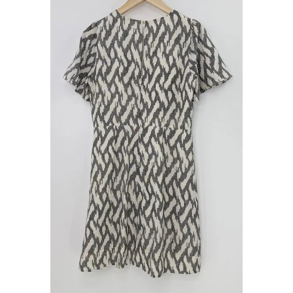 J.Crew 100% Silk Flutter‎ Sleeve Dress Size 6 Preppy Lightweight, Event
